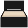 Schwarzes Holzwerkstoffbett mit Kopfteil 90x190 cm von , Betten und Lattenroste - Ref: Foro24-838653, Preis: 74,86 €, Rabatt: %