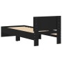 Schwarzes Holzwerkstoffbett mit Kopfteil 90x190 cm von , Betten und Lattenroste - Ref: Foro24-838653, Preis: 74,86 €, Rabatt: %