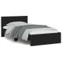 Estructura cama con cabecero madera ingeniería negro 100x200 cm de , Camas y somieres - Ref: Foro24-838618, Precio: 210,25 €,...