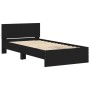 Estructura cama con cabecero madera ingeniería negro 100x200 cm de , Camas y somieres - Ref: Foro24-838618, Precio: 210,25 €,...