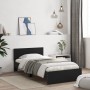 Estructura cama con cabecero madera ingeniería negro 100x200 cm de , Camas y somieres - Ref: Foro24-838618, Precio: 210,25 €,...