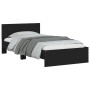 Estructura cama con cabecero madera ingeniería negro 100x200 cm de , Camas y somieres - Ref: Foro24-838618, Precio: 210,25 €,...