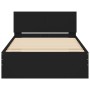 Estructura cama con cabecero madera ingeniería negro 100x200 cm de , Camas y somieres - Ref: Foro24-838618, Precio: 210,25 €,...
