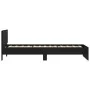 Bed frame with black engineered wood headboard 100x200 cm by , Beds and slatted bases - Ref: Foro24-838618, Price: 124,17 €, ...
