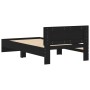Estructura cama con cabecero madera ingeniería negro 100x200 cm de , Camas y somieres - Ref: Foro24-838618, Precio: 210,25 €,...