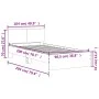 Bed frame with black engineered wood headboard 100x200 cm by , Beds and slatted bases - Ref: Foro24-838618, Price: 124,17 €, ...