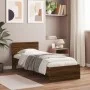 Cama con cabecero madera de ingeniería marrón roble 90x190 cm de , Camas y somieres - Ref: Foro24-838658, Precio: 81,11 €, De...