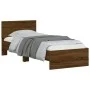 Cama con cabecero madera de ingeniería marrón roble 90x190 cm de , Camas y somieres - Ref: Foro24-838658, Precio: 81,11 €, De...