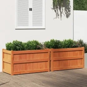Outdoor planters 2 units solid pine wood brown wax by , Pots and planters - Ref: Foro24-837464, Price: 136,35 €, Discount: %