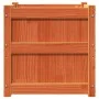 Pflanzgefäß aus massivem Kiefernholz für den Außenbereich wachsbraun 50x50x50 cm von , Töpfe und Pflanzgefäße - Ref: Foro24-8...