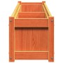 Outdoor planter made of solid pine wood, brown wax finish, 180x31x31 cm. by , Pots and planters - Ref: Foro24-837498, Price: ...