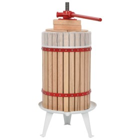 Prensa de vino y fruta con paño de tela 24 L madera de roble