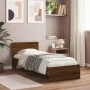 Bed frame headboard LED lights brown oak 90x200 cm by , Beds and slatted bases - Ref: Foro24-838812, Price: 116,10 €, Discoun...