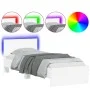 Bed frame with headboard and white LED lights 90x200 cm by , Beds and slatted bases - Ref: Foro24-838806, Price: 117,08 €, Di...