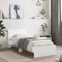 Bed frame with headboard and white LED lights 90x200 cm by , Beds and slatted bases - Ref: Foro24-838806, Price: 117,08 €, Di...