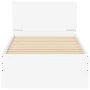 Bed frame with headboard and white LED lights 90x200 cm by , Beds and slatted bases - Ref: Foro24-838806, Price: 117,08 €, Di...