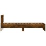 Bed frame headboard LED lights smoked oak 90x200 cm by , Beds and slatted bases - Ref: Foro24-838810, Price: 115,45 €, Discou...