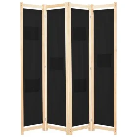 Divider screen with 4 black fabric panels 160x170x4 cm by vidaXL, Room dividers - Ref: Foro24-248184, Price: 70,37 €, Discoun...