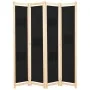Biombo divisor de 4 paneles de tela negro 160x170x4 cm de vidaXL, Divisores de ambientes - Ref: Foro24-248184, Precio: 70,37 ...