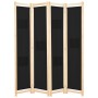 Divider screen with 4 black fabric panels 160x170x4 cm by vidaXL, Room dividers - Ref: Foro24-248184, Price: 71,79 €, Discoun...