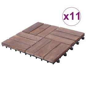 Baldosas de terraza 11 uds madera maciza reciclada 30x30 cm
