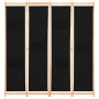 Biombo divisor de 4 paneles de tela negro 160x170x4 cm de vidaXL, Divisores de ambientes - Ref: Foro24-248184, Precio: 70,37 ...