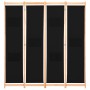 Divider screen with 4 black fabric panels 160x170x4 cm by vidaXL, Room dividers - Ref: Foro24-248184, Price: 71,79 €, Discoun...