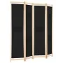 Biombo divisor de 4 paneles de tela negro 160x170x4 cm de vidaXL, Divisores de ambientes - Ref: Foro24-248184, Precio: 70,37 ...
