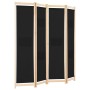 Divider screen with 4 black fabric panels 160x170x4 cm by vidaXL, Room dividers - Ref: Foro24-248184, Price: 71,79 €, Discoun...