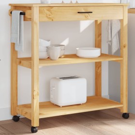 MONZA solid pine wood kitchen cart 84x40x90 cm by , Kitchen and dining carts - Ref: Foro24-376103, Price: 117,50 €, Discount: %