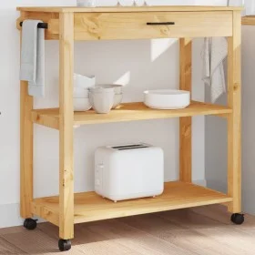 MONZA solid pine wood kitchen cart 84x40x90 cm by , Kitchen and dining carts - Ref: Foro24-376103, Price: 119,75 €, Discount: %