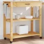 MONZA solid pine wood kitchen cart 84x40x90 cm by , Kitchen and dining carts - Ref: Foro24-376103, Price: 115,58 €, Discount: %