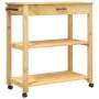 MONZA solid pine wood kitchen cart 84x40x90 cm by , Kitchen and dining carts - Ref: Foro24-376103, Price: 115,58 €, Discount: %