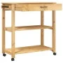 MONZA solid pine wood kitchen cart 84x40x90 cm by , Kitchen and dining carts - Ref: Foro24-376103, Price: 115,58 €, Discount: %