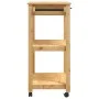 MONZA solid pine wood kitchen cart 84x40x90 cm by , Kitchen and dining carts - Ref: Foro24-376103, Price: 115,58 €, Discount: %