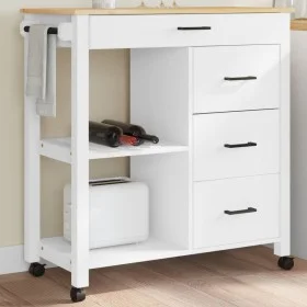 Carrito de cocina MONZA madera maciza de pino 84x40x90 cm de , Carros de cocina y comedor - Ref: Foro24-376117, Precio: 213,8...