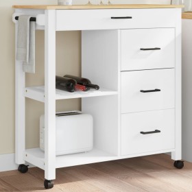 MONZA solid pine wood kitchen cart 84x40x90 cm by , Kitchen and dining carts - Ref: Foro24-376117, Price: 218,27 €, Discount: %