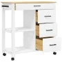 MONZA solid pine wood kitchen cart 84x40x90 cm by , Kitchen and dining carts - Ref: Foro24-376117, Price: 213,81 €, Discount: %