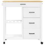 Carrito de cocina MONZA madera maciza de pino 84x40x90 cm de , Carros de cocina y comedor - Ref: Foro24-376117, Precio: 218,1...