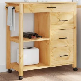 Carrito de cocina MONZA madera maciza de pino 84x40x90 cm de , Carros de cocina y comedor - Ref: Foro24-376115, Precio: 167,2...