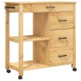 Carrito de cocina MONZA madera maciza de pino 84x40x90 cm de , Carros de cocina y comedor - Ref: Foro24-376115, Precio: 169,7...