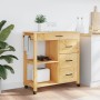 Carrito de cocina MONZA madera maciza de pino 84x40x90 cm de , Carros de cocina y comedor - Ref: Foro24-376115, Precio: 169,7...