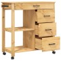 Carrito de cocina MONZA madera maciza de pino 84x40x90 cm de , Carros de cocina y comedor - Ref: Foro24-376115, Precio: 169,7...