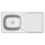Fregadero de cocina con escurridor acero inox 1000x500x155 mm