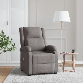 Sillón orejero de masaje de tela gris taupé