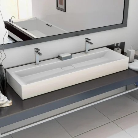 Waschbecken 120x46x11 cm Mineralharz/weißer Marmor von vidaXL, Sinkt - Ref: Foro24-144068, Preis: 397,69 €, Rabatt: %