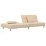 Sofá cama de 2 plazas con dos almohadas tela color crema de , Sofás - Ref: Foro24-375795, Precio: 242,02 €, Descuento: %