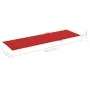 Lounger with red cushion impregnated pine wood by , Loungers - Ref: Foro24-3065915, Price: 159,21 €, Discount: %