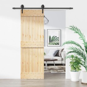 Schiebetür mit Beschlägen aus massivem Kiefernholz, 70 x 210 cm von , Türen - Ref: Foro24-3203199, Preis: 153,13 €, Rabatt: %