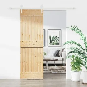 Schiebetür mit Beschlägen aus massivem Kiefernholz, 70 x 210 cm von , Türen - Ref: Foro24-3203254, Preis: 168,69 €, Rabatt: %
